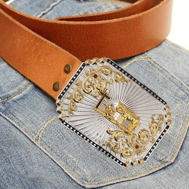 WMG Western Belt Buckles for men women - Praying Rodeo Cowboy Belt Buckle for Men Women - Fits Up to 2 Inch Belts - Image 5